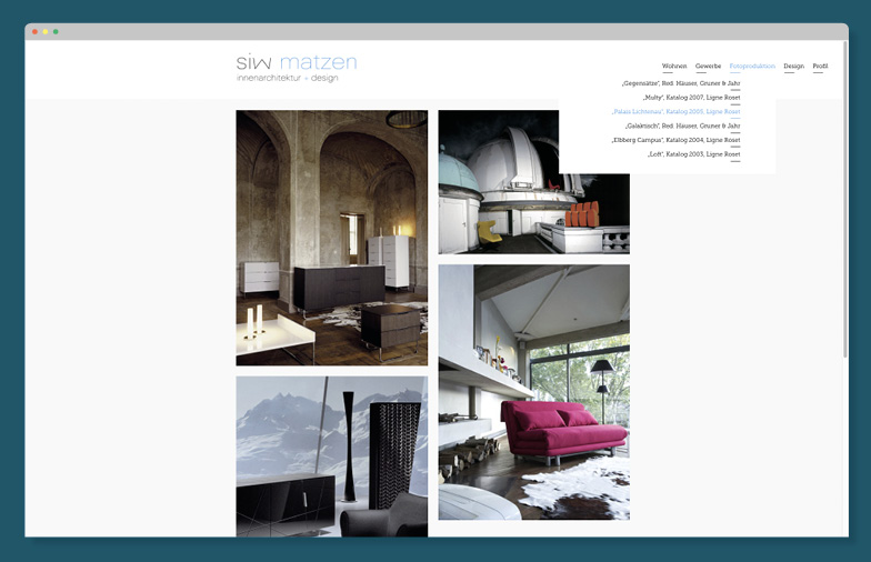 Website Siw Matzen Innenarchitektin