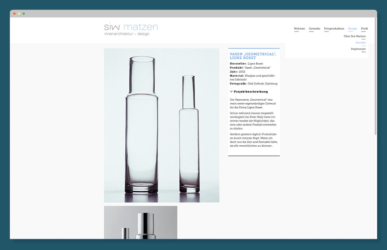 Website Siw Matzen Innenarchitektin